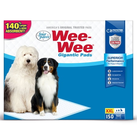 Four Paws Wee-Wee® Superior Performance Gigantic Dog Pee Pads 27.5" x 44" (150 Count)