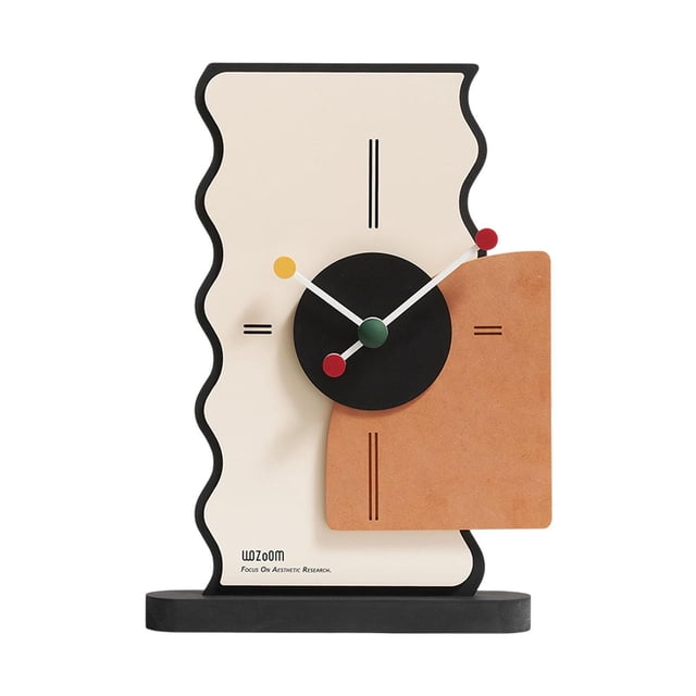 yuksok Modern Table Clock Decorative Birthday Gift Wood Desktop Decoration Simple Desk Orange