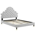thumbnail image 3 of Modway Gwyneth Tufted Performance Velvet Full Platform Bed in Light Gray, 3 of 10