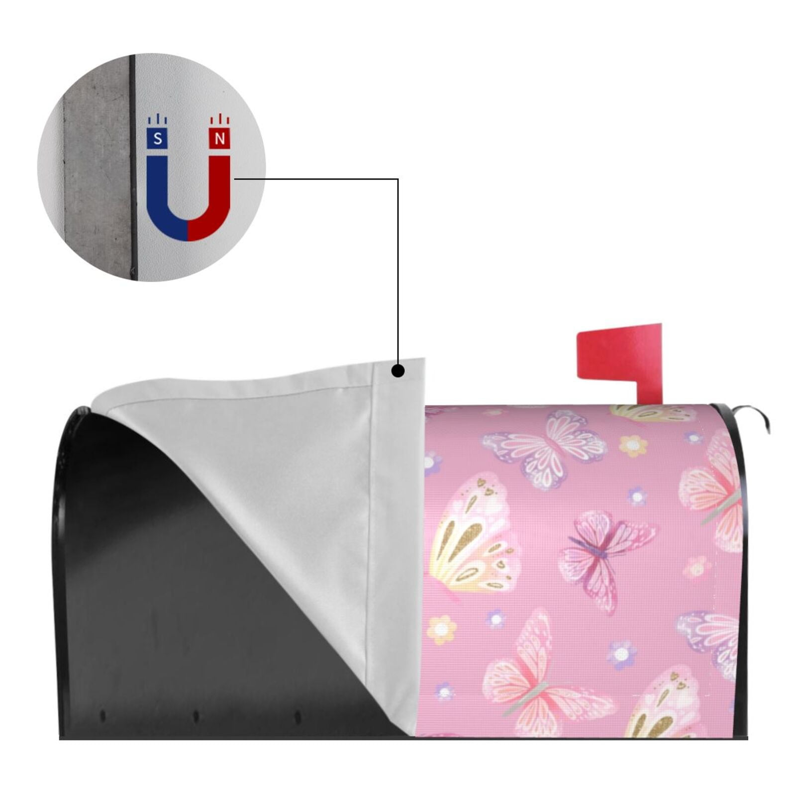 Gukieu Butterfly 1 Print Magnetic Mailbox Cover, Sun-proof and Waterproof Home Yard Mailbox Cover-21x18 in