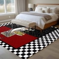 thumbnail image 4 of Rectangle Area Rugs 5 x 8 Ft, Red Black Chef Non-Slip Residential Carpet, Cartoon Cute Watercolor Cooking Plaid Indoor Crawling Mats Runner Rugs for Living Room/Dining Room/Bedroom, 4 of 8