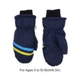 thumbnail image 3 of Inteprter 3 pares de manoplas para niños, guantes cálidos Unisex impermeables de invierno con gancho, patrón geométrico cómodo portátil, actividades Suministros térmicos azul marino S Inteprter HA059220-19B, 3 of 6
