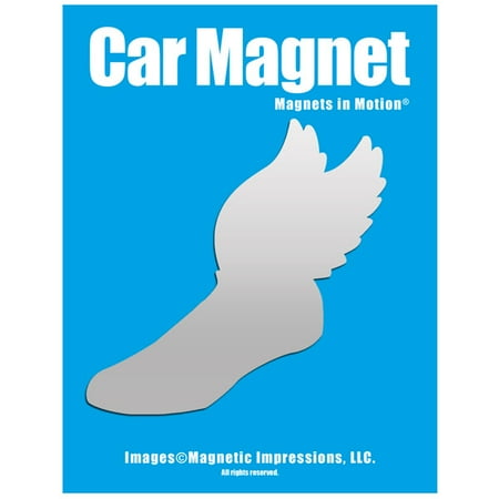 Jersey Car Magnet - Track and Field Winged Foot Car Magnet Chrome
