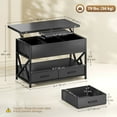 thumbnail image 3 of HOMCOM Table Basse Relevable, Table Centrale avec Compartiments Cachés, Noir, 3 of 10