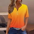 thumbnail image 2 of Tnhcen Blouse Basique à Col en V Dégradé pour Femmes - Manches Courtes Polyester Spandex (S-3TG) Tenue Décontractée d'Été, 2 of 5