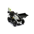 thumbnail image 3 of JCB 24V Ride On Excavator, 2 IN 1 Kids Electric Construction Ride on with Remote Control, Front Loader Bulldozer, Digger, Music, Ride on Toys for 3-6 Boys Girls, White & Green, 3 of 6