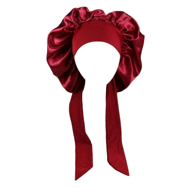 Hair Bonnet Comfortable Sleeping Hat Reusable for Cooking Household Cleaning Red