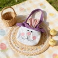 thumbnail image 4 of DefiDgd Easter Canvas Bunny Candy Bucket with Handles,Reusable Egg Hunting Treat Candy Goody Tote Bags for Party Game Favor Gifts Wrapping Supplies(Purple), 4 of 6