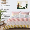 thumbnail image 4 of Colorful Stripe Bedding 3 Piece Duvet Cover Set Full Size, Modern Pink Red Yellow Vertical Striped Soft Microfiber Comforter Cover with Zipper Closure & Pillowcases, FadeResistant Quilt Cover, 4 of 9