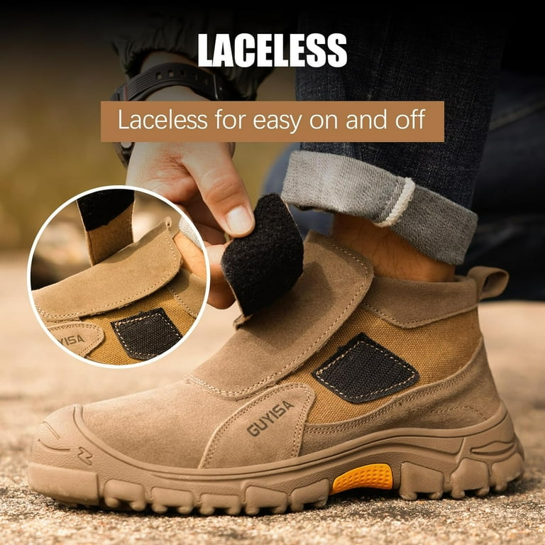 Welding Boots for Men Slip on Work Boots for Men Steel Toe Boots for Women Comfortable Welder Boots Construction Safety Boots Work Boots