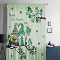 thumbnail image 5 of St. Patrick's Day Semi Sheer Curtains Drapes for Living Room, Bedroom, French Doors Window 72 Inches Long, Green Ombre Lucky Tree Gnomes Rod Pocket Chiffon Curtain Drapery Voile Draperies Panel, 5 of 6