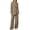 Khaki, variant on LYEAA Women Business Suit Sets 2 Piece Oversized Matching Set Long Sleeve Blazer Wide Leg Pant Formal Office Outfits