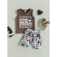 thumbnail image 2 of Coduop Infant Baby Boys Summer Clothes Outfit Set Cow Head Tank Tops and Shorts 2Pcs Suit, 2 of 8