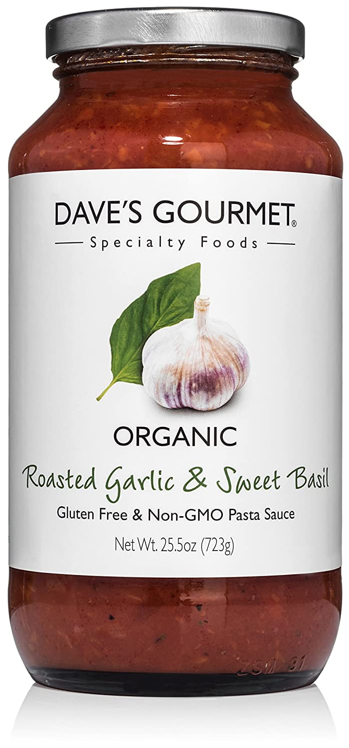 Dave's Gourmet Organic Pasta Sauce Roasted Garlic & Sweet Basil 25.5 oz Pack of 3