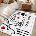 thumbnail image 5 of Kitchen Tableware Washable Area Rugs 2.7'x5', Love Low Pile Throw Living Room Rug Non-Slip Sturdy Edge Binding Carpet for Indoor Entryway Bedside Kitchen, 5 of 9