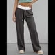 thumbnail image 5 of Pantalones Deportivos Anchos con Cintura de Contraste de Color y Hebilla de Cordón para Mujer. Gris Oscuro M, 5 of 8