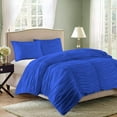 thumbnail image 2 of DNG Creations 3 Piece Ruched Pattern Duvet Cover 100% Egyptian Cotton, 800 TC- With Zipper Closure & Corner Ties ( Solid Royal Blue - Oversized King ), 2 of 3