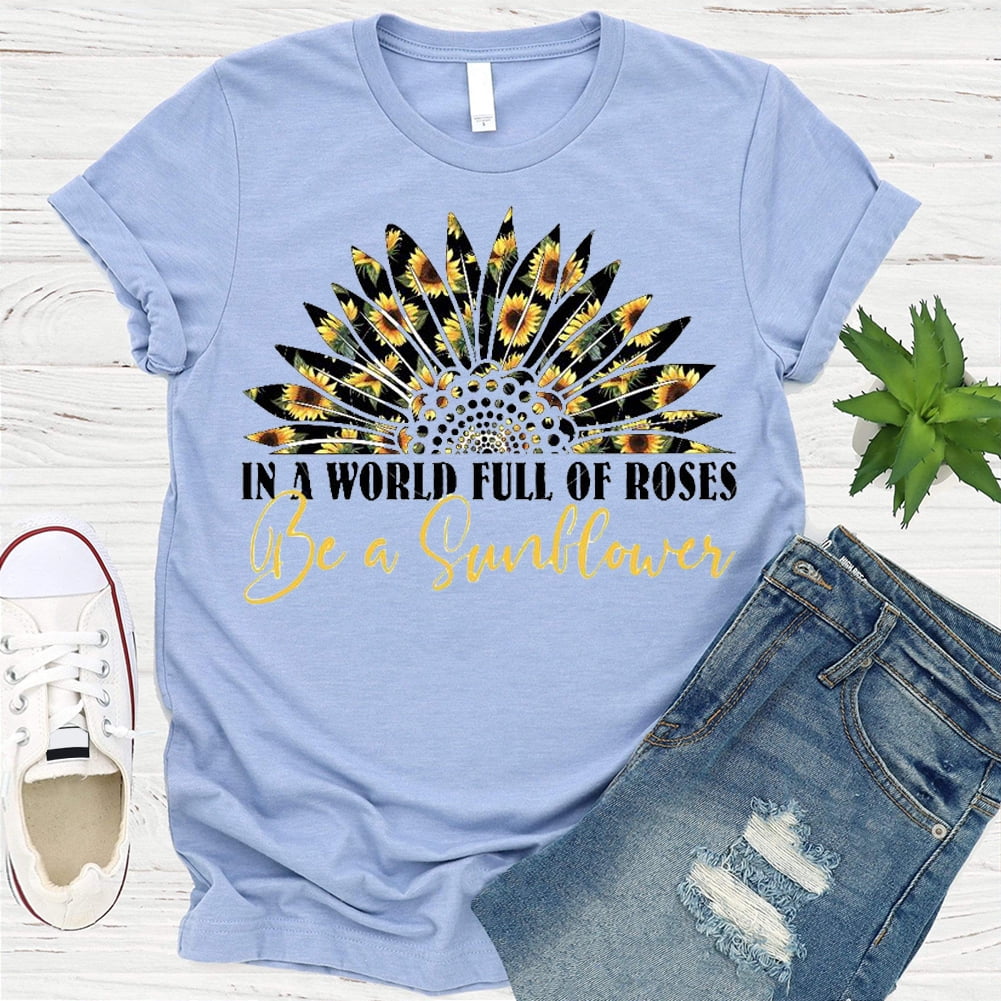 BIOSA Floral Half Sunflower T-shirt Tee 