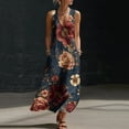 thumbnail image 2 of ClodeEU Women's Printed V Neck Sleeveless Flowy Dress ,Casual Summer Midi Dress K-Multicolor,Womens Plus XXL, 2 of 9
