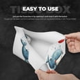 thumbnail image 3 of Tissue Box Cover, Happy Blue Whale Cartoon Rectangular Leather Tissue Holder - Tissue Case Facial Paper Organizer for Bathroom, Vanity Countertop, Tabletop, Car, Napkin, 3 of 6
