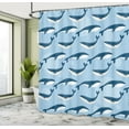 thumbnail image 5 of Ambesonne Abstract Shower Curtain, Cartoon Whale Nautical, 69"Wx75"L, Blue White, 5 of 5