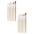 thumbnail image 3 of Miangastore Wood Handle Paint Brush Orange 12Pcs 6 Round Tips 3 Flat Tips 3 Pointed Tips, 3 of 8