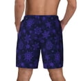 thumbnail image 2 of Lsque Mens Swim Trunks purple flower Snowflake Pattern - Bathing Suit Compression Liner - Beach Swim Shorts Swimwear - (S-3XL) - Stretch Quick Dry -Large, 2 of 9