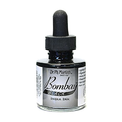 Dr. Ph. Martin's Bombay India Ink, 1.0 Oz., Black (7BY)