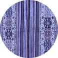 thumbnail image 1 of Ahgly Company Indoor Round Abstract Blue Modern Area Rugs, 7' Round, 1 of 4