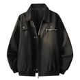 thumbnail image 7 of Men's Bomber Jacket Windbreak Jackets Rain Jacket Casual Loose Fit Zip-up Lightweight Golf Jacket with Side Pockets, 7 of 7