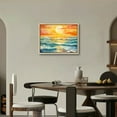 D03GENHSY Abstract Beach Canvas Wall Art Watercolor Sunset Beach