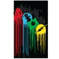 thumbnail image 2 of Justice League Logos Paint Dripping Youth Boys Black T-Shirt-XS, 2 of 4