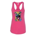 thumbnail image 2 of Wild Bobby, Don't Judge My Pitbull I Won't Judge Your Kids Funny Dog Lover Ladies Racerback Tank Top, Raspberry, Medium, 2 of 3