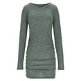 thumbnail image 6 of YueHuiYing Women's Pullover Sweater Dress Casual Long Sleeve Cute Ribbed Knit V Neck Slim Bodycon Mini Sweaters Dresses, 6 of 6