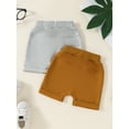 thumbnail image 3 of CIYCuIT Toddler Baby Boys Casual Shorts Elastic Waist Solid Color Short Pants Infant Loose Summer Short Bottoms with Pocket 6M 12M 18M 24M 3T, 3 of 8
