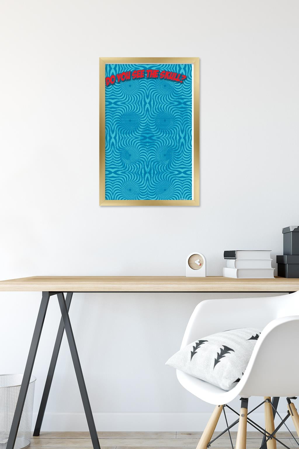 Optical - Skull Wall Poster, 14.725" x 22.375", Framed