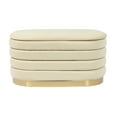 thumbnail image 2 of TOV Furniture Lillian Tufted Cream Velvet Storage Bench with Gold Base, 2 of 8