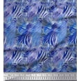 thumbnail image 1 of Soimoi Blue Poly Georgette Fabric Leopard & Wild Animal Skin Printed Fabric 1 Yard 52 Inch Wide, 1 of 3