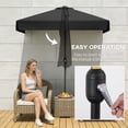 thumbnail image 4 of Outsunny Parasol Demi-Parasol de Patio 7,5 Pi Pare-Soleil, Manivelle, Noir, 4 of 10