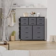 thumbnail image 3 of Drawer Wood Dresser with 12 Drawers, Sturdy Steel Frame, Storage Dresser for Bedroom, Charcoal Black, 3 of 7