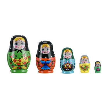 CATIEBYE Matryoshka Dolls Wooden 5Pcs 4.3x2.8in