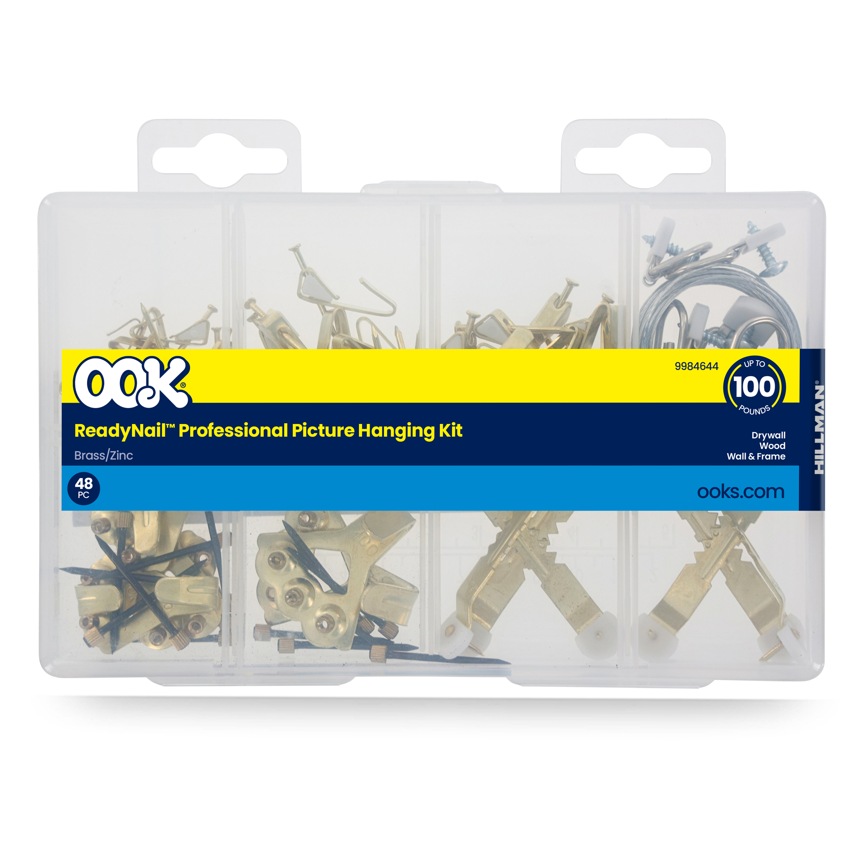 OOK Professional Picture Hanging Kit, 1-100 lbs, 48 Pieces photo 1