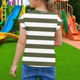 thumbnail image 6 of Delliss Girls Short Sleeve Striped T-Shirt Summer Toddler Cotton Crew Neck T-Shirt Top Tees, 6 of 7