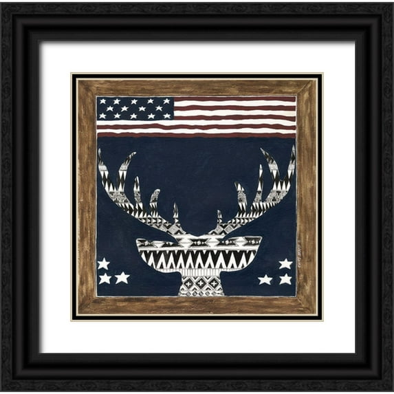 Shamp, Cindy 15x15 Black Ornate Wood Framed with Double Matting Museum Art Print Titled - Elk