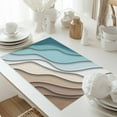 thumbnail image 5 of Abstract Beach Coastal Placemats Set of 4, Ombre Teal Brown Geometric Table Mats Washable Heat-Resistant Non-Slip Place Mats for Kitchen Dinner Table Indoor Outdoor Decor,13x19 Inch, 5 of 9