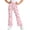 N400 Pink, variant on Girls Pants Leopard Elastic Waist Summer Loose Fit Pants Size 7-8 Years