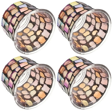 4 Pcs Color Patch Candle Holder Stained Glass Ornament Tea Lights Home Decor Tealight Holders Decorative Stand
