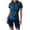 Navy, variant on idosla Women 2 Piece UPF 50 Rash Guard Short Sleeve Half Zip Swim Shirt Built in Bra Swimsuit with Boyshort Bottom (Black, S)
