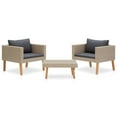 thumbnail image 1 of vidaXL 3 Piece Garden Lounge Set with Cushions Poly Rattan Beige, 1 of 5