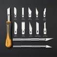 thumbnail image 5 of MulWark 16pc Precision Craft Hobby Exacto Knife Set Kit, Sharp Scalpel Razor Xacto Knives Tool for Art, Architecture Modeling, Scrapbooking Felt&Wood&Leather Working-Stencil, Scoring, Chiseling Blades, 5 of 7